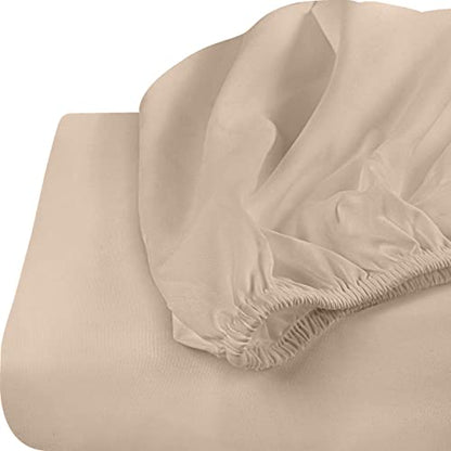 Utopia Bedding Queen Fitted Sheet - Bottom Sheet - Deep Pocket - Soft Microfiber -Shrinkage and Fade Resistant-Easy Care -1 Fitted Sheet Only (Beige)