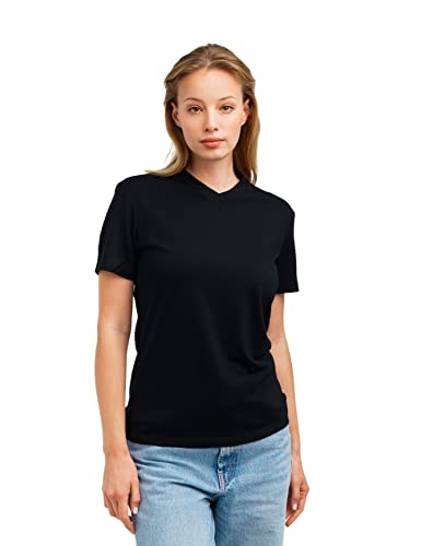 Merino.tech Merino Wool T Shirt Women - 100% Merino Wool Base Layer Women Short Sleeve Tee (Solid Black, Small)