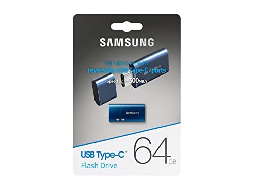SAMSUNG Type-C™ USB Flash Drive, 64GB, Transfers 4GB Files in 15 Secs w/ Up to 300MB/s 3.13 Read Speeds, Compatible w/ USB 3.0 / 2.0, Waterproof, 2022
