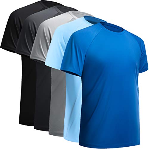 BALENNZ Workout Shirts for Men, Moisture Wicking Quick Dry Active Athletic Men's Gym Performance T Shirts