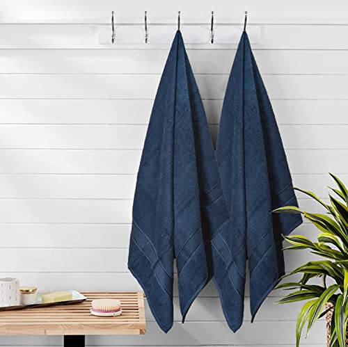 Belizzi Home Ultra Soft 6 Pack Cotton Towel Set, Contains 2 Bath Towels 28x55 inch, 2 Hand Towels 16x24 inch & 2 Wash Coths 12x12 inch, Ideal Everyday use, Compact & Lightweight - Mineral Blue