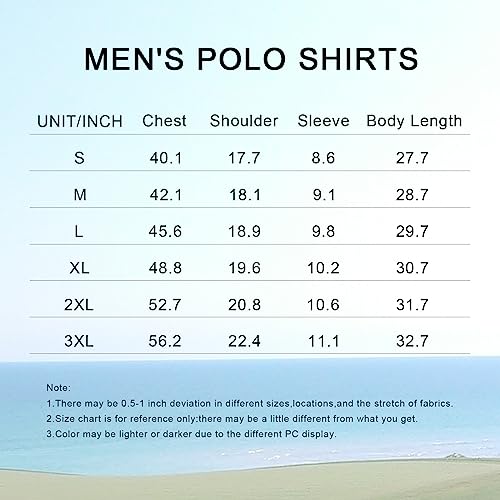 zeetoo Mens Golf Polo Shirt Hawaiian Polo Shirts for Men Moisture Wicking Dry Fit Soft Breathable Short Sleeve 4-Way Stretch