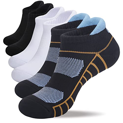 Lapulas Socks for Men and Women Ankle Socks Low Cut Cushioned Running Tab Sports Socks 6Pairs X-Large