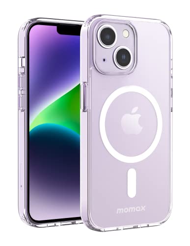 MOMAX Magnetic Phone Case, Clear Magnet Phone Case Compatible with Magsafe Case for iPhone 14, Slim iPhone 14 Case with Magnet, Anti-Scratch/Anti-Shock/Anti-Drop Protection, Non Yellowing