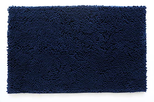 Hoki Found - L Thicker Soft Absorbent Bath Rugs, Durable Shaggy Bathroom Mats, Non-Slip & Machine Washable -Navy