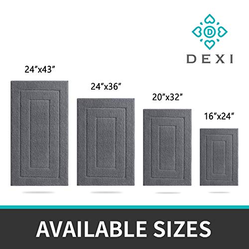 DEXI Bathroom Rug Mat, Extra Soft Absorbent Premium Bath Rug, Non-Slip Comfortable Bath Mat, Carpet for Tub, Shower, Bath Room, Machine Wash Dry, 16"x24", Grey