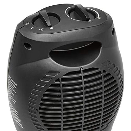 Efficient 1500W Ceramic Personal Heater | Adjustable Thermostat | Black