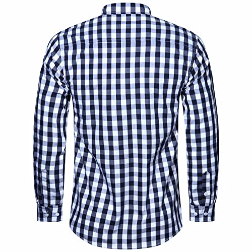 Plaid Button Down Shirts for Men Long Sleeve Shirts Casual Shirts for Men Work Shirts Flannel Shirts for Men Cotton Shirt