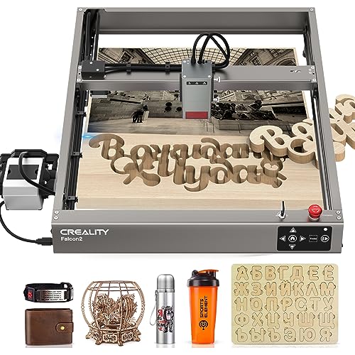 Creality Falcon 2 Laser Engraver 22W, Laser Engraving Machine, Engraving Machine with Air Assist, 25000mm/min, Flame Detection, Limit Switch, for Metal, Glass, Acrylic, 400x415mm