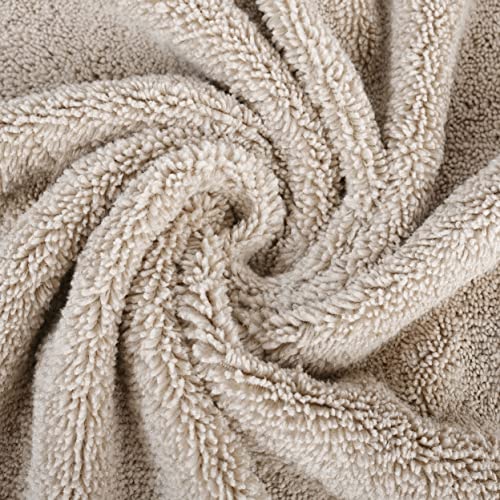 POLYTE Quick Dry Lint Free Microfiber Bath Sheet, 35 x 70 in, Pack of 2 (Beige)