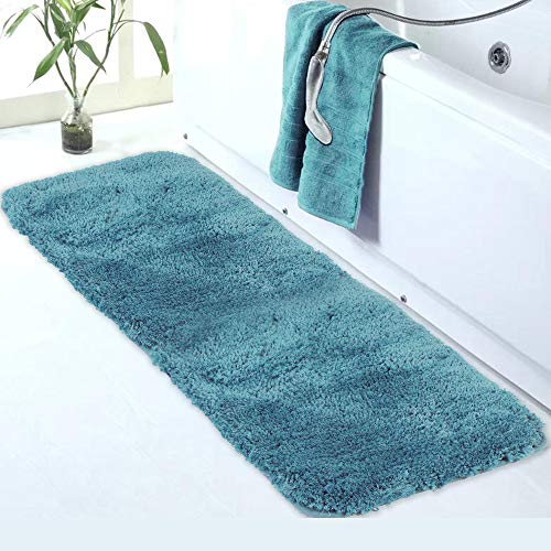 Walensee Large Bathroom Rug (24 x 72, Teal) Extra Soft and Absorbent Shaggy Bathroom Mat Machine Washable Microfiber Bath Mat for Bathroom, Non Slip Bath Mat, Luxury Bathroom Floor Mats