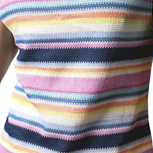 JOGAL Mens Rainbow Striped Sleeveless Shirts Multicolored Casual Tank Tops Navy Small