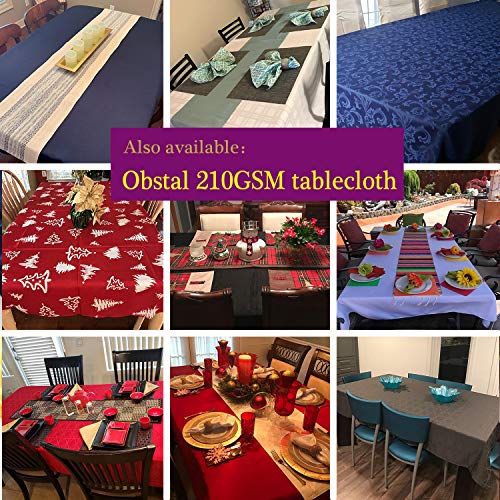 Obstal 210GSM Rectangle Table Cloth - Heavy Duty Water Resistance Microfiber Tablecloth, Decorative Fabric Table Cover for Outdoor and Indoor Use (Burgundy, 60 x 84 Inch)